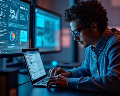 Executivo analisando multiplas opcoes de credito